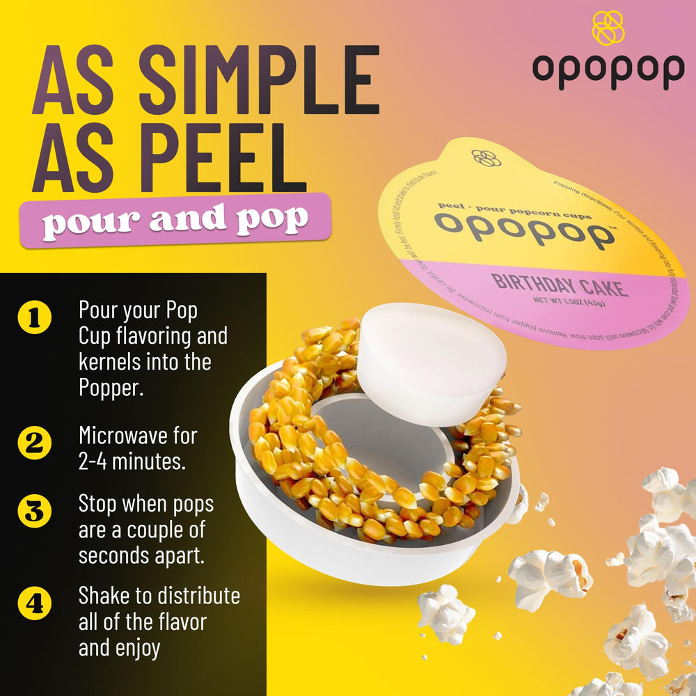 Opopop microwave-ready popcorn cup demonstrates fast, easy snack time