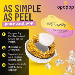 Opopop microwave-ready popcorn cup demonstrates fast, easy snack time