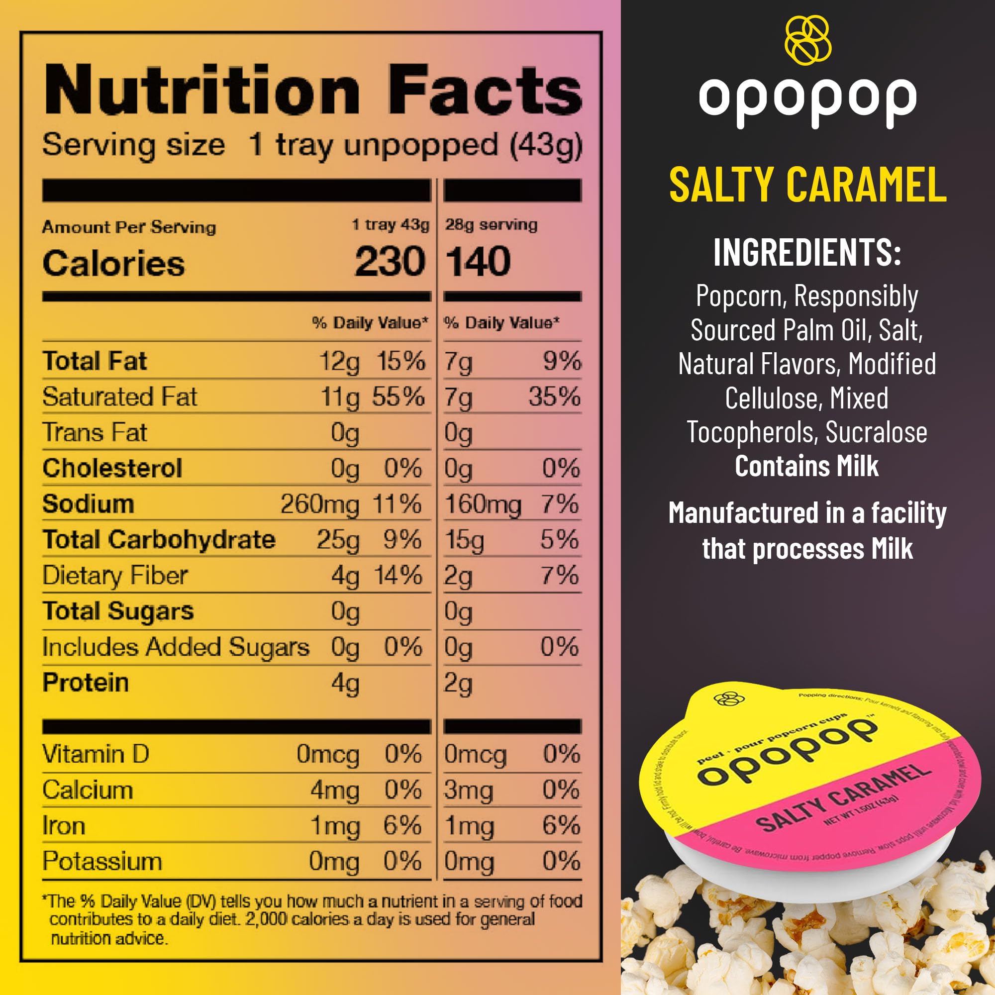 Opopop popcorn cups closeup shows caramel glaze and crisp kernels.