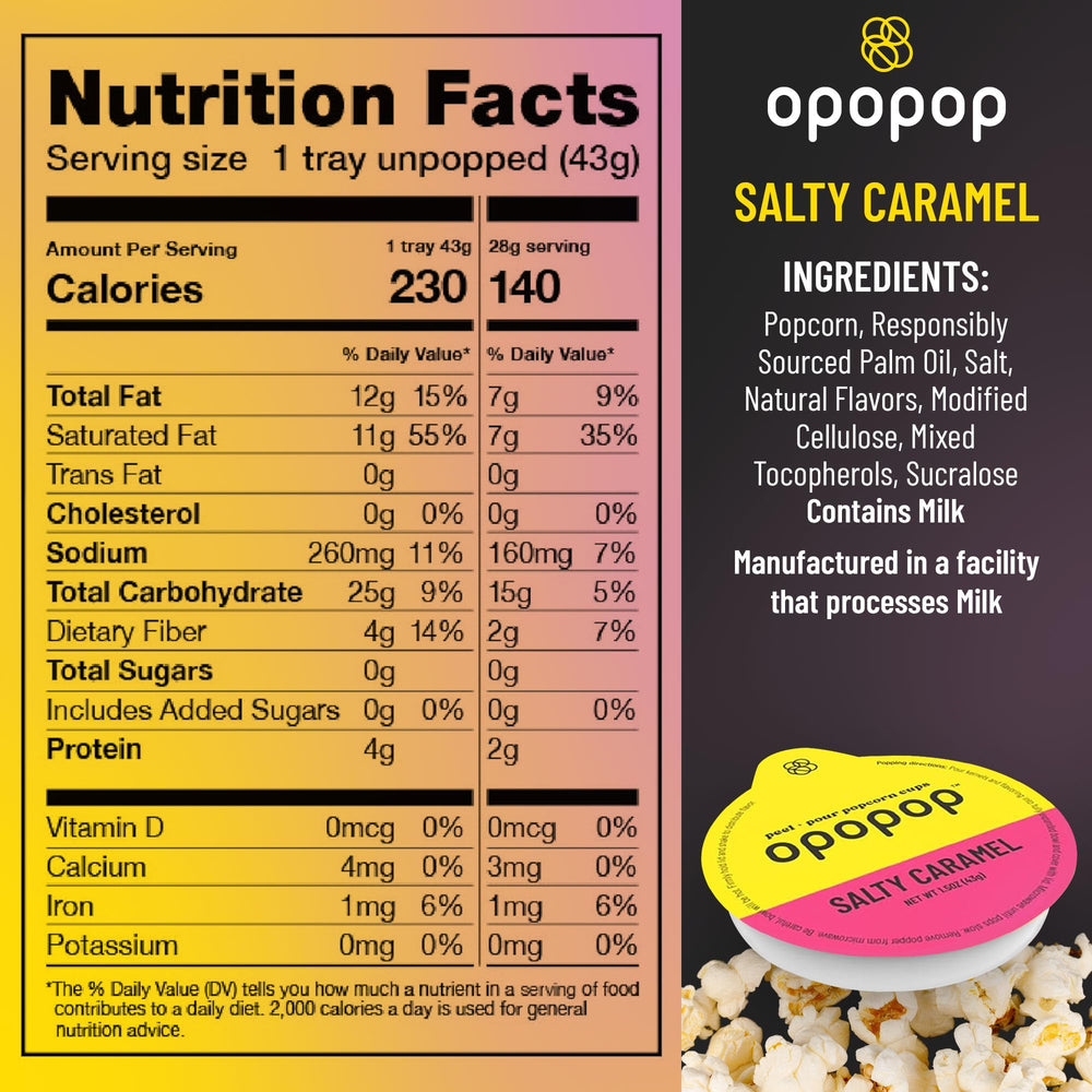 Opopop popcorn cups closeup shows caramel glaze and crisp kernels.