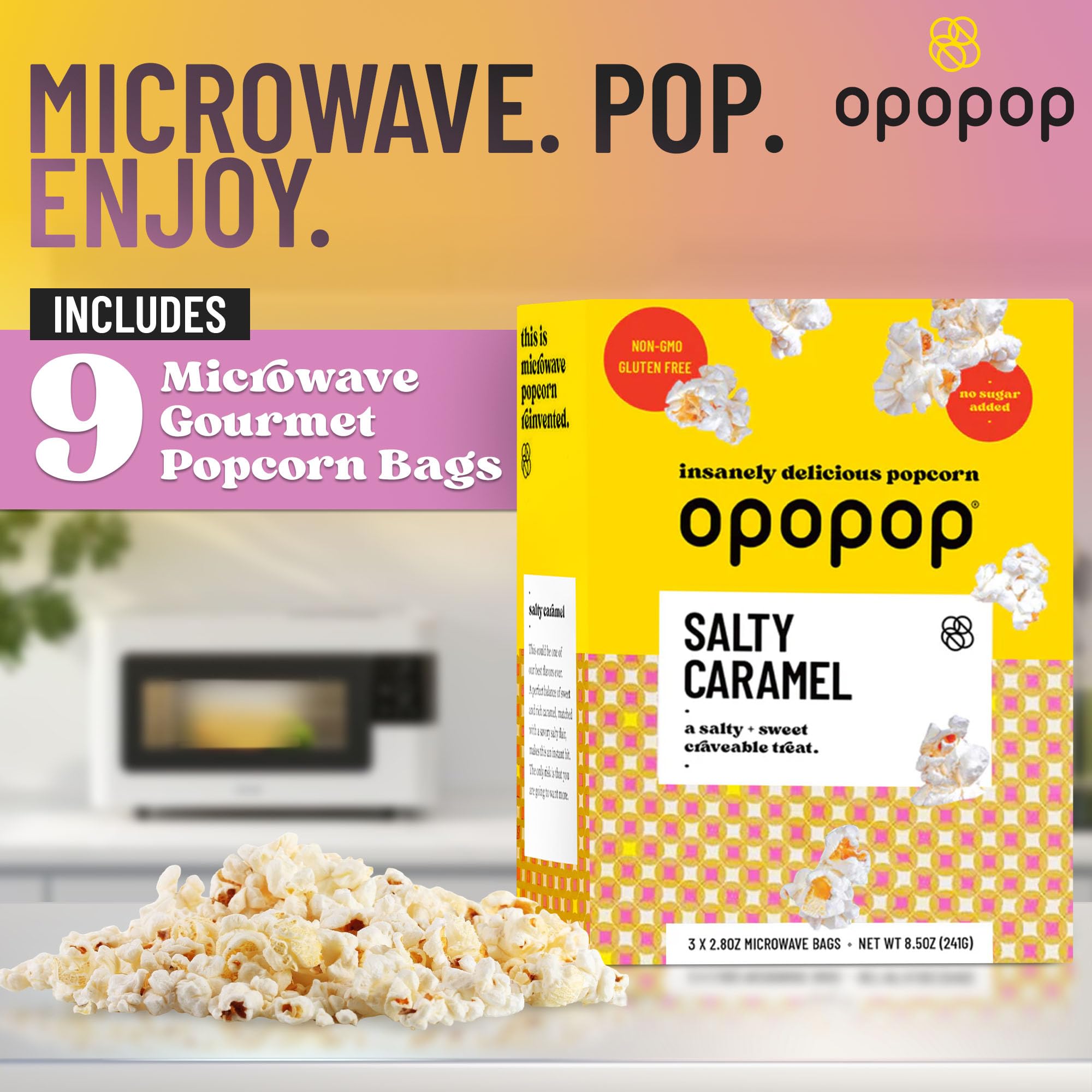 Opopop serving bowl with popcorn highlights snack appeal.
