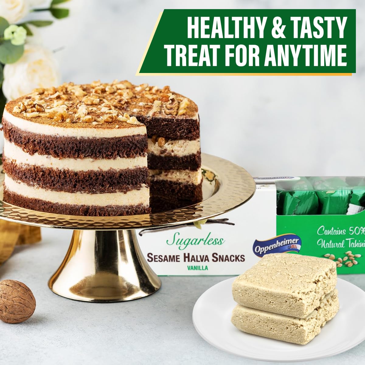 Oppenheimer Kosher vegan halva bars suitable for gifting.