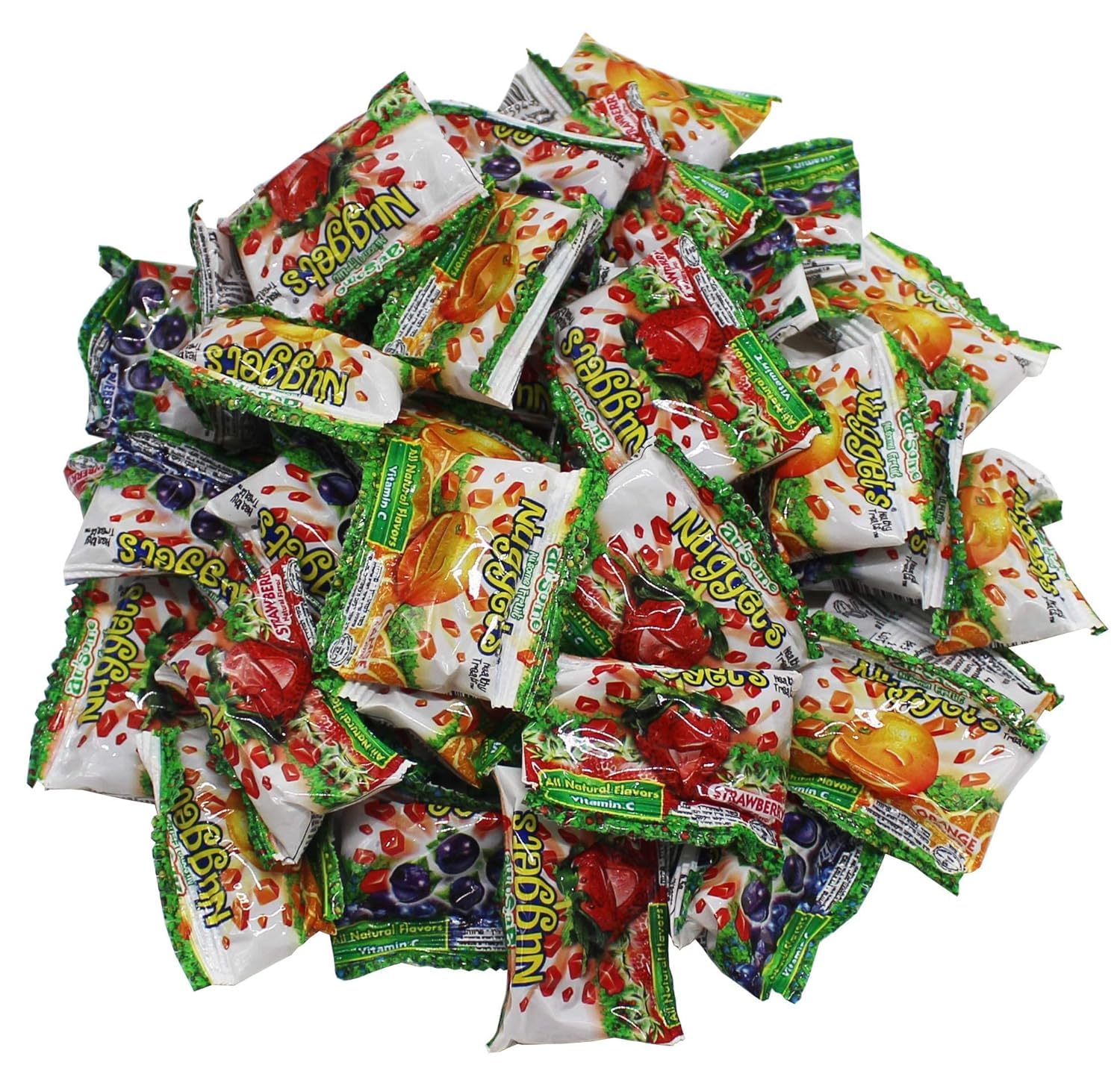 Oppenheimer USA Fruit Nuggets Mini Pouches featuring real juice and gluten-free flavors.
