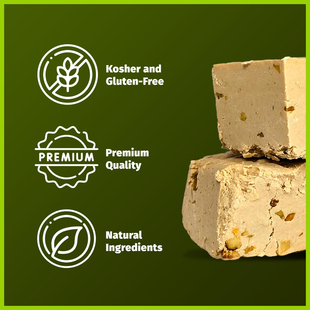 Oppenheimer USA sesame halva gift packaging, ideal for gifting a vegan kosher treat.