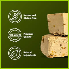 Oppenheimer USA sesame halva gift packaging, ideal for gifting a vegan kosher treat.
