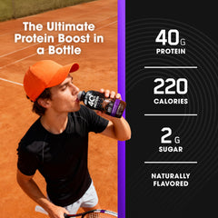 Optimum Nutrition 40g Protein Shake vanilla glass highlights smooth texture and flavor