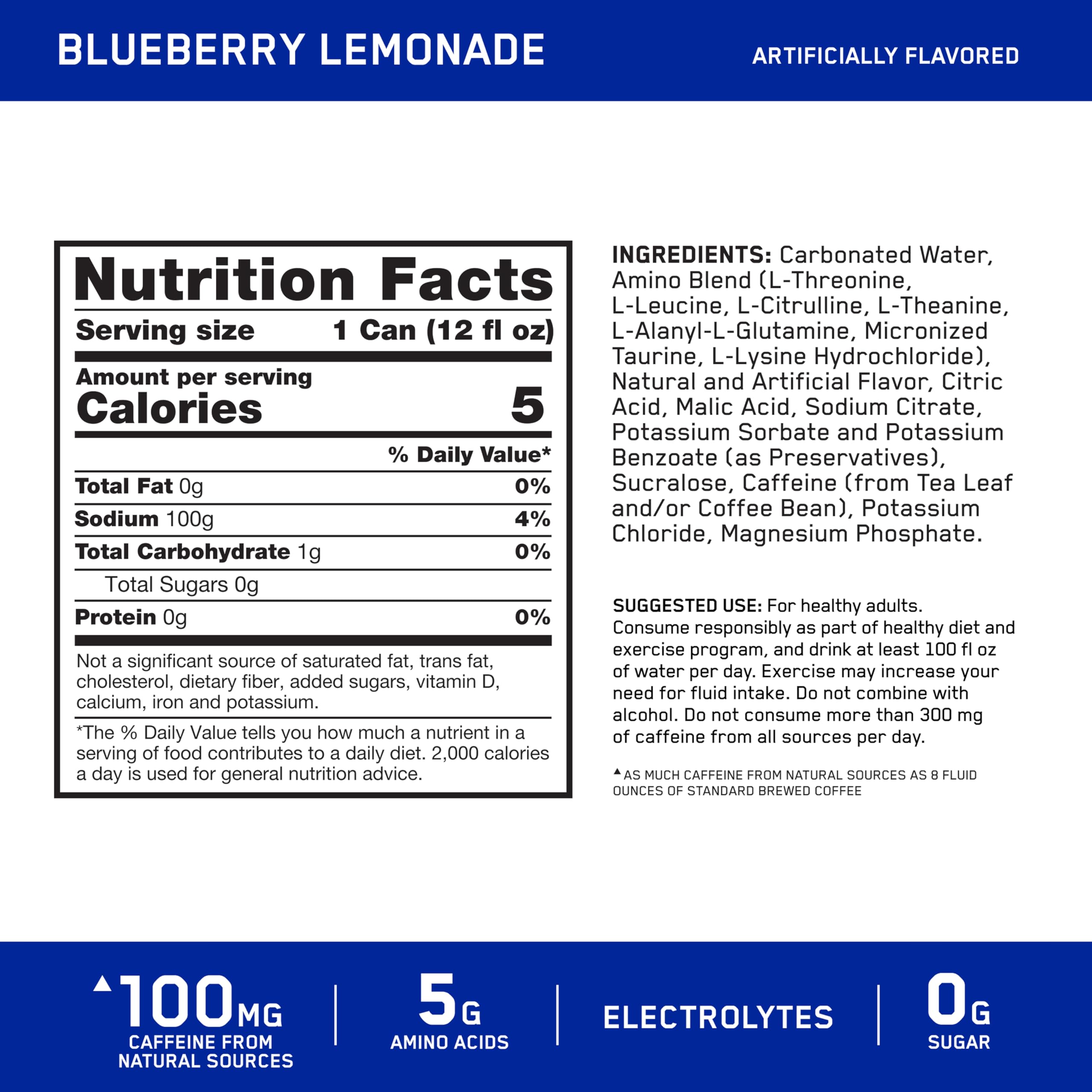 Optimum Nutrition Amino Energy glass with splash showing hydration and energy