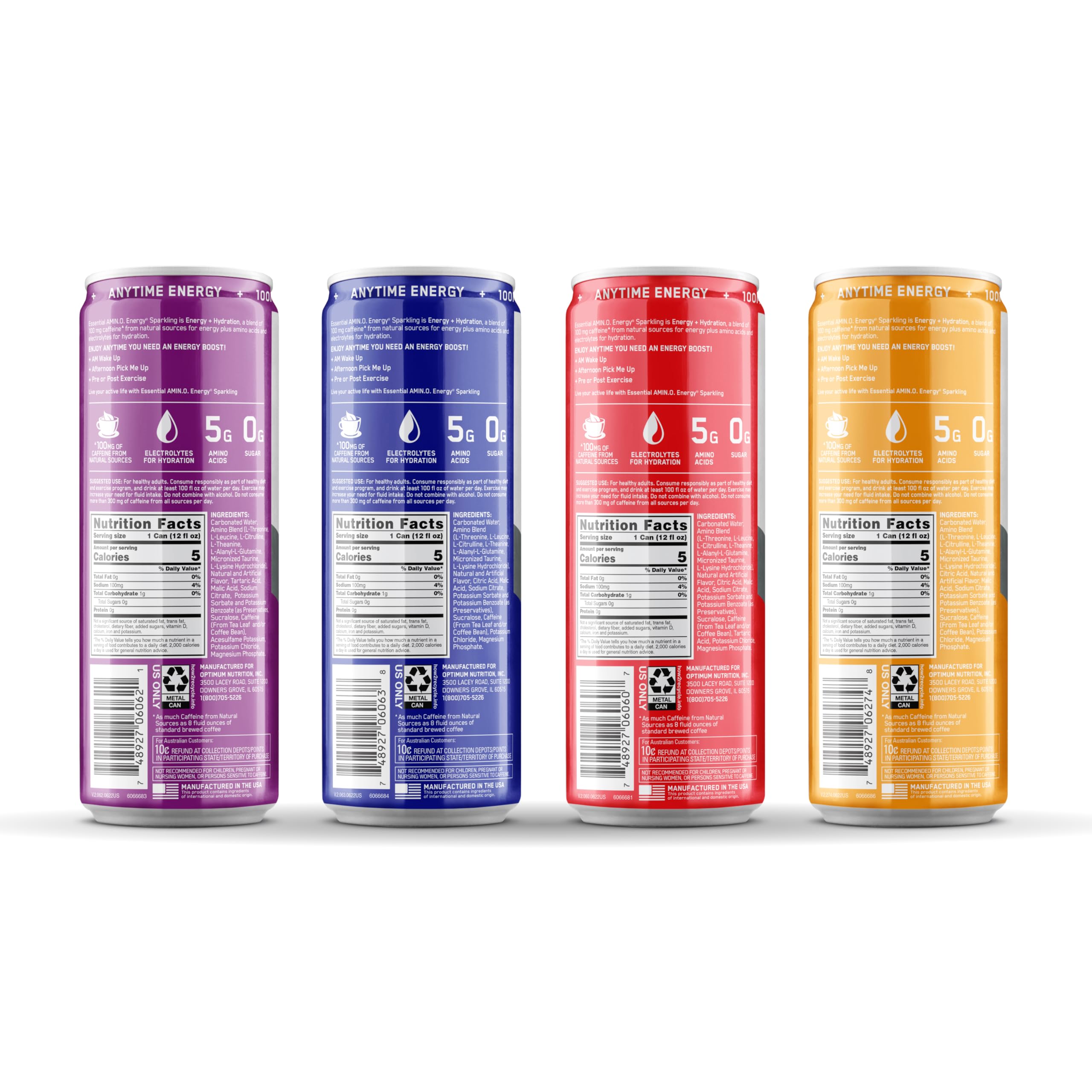 Optimum Nutrition Amino Energy packaging variety note