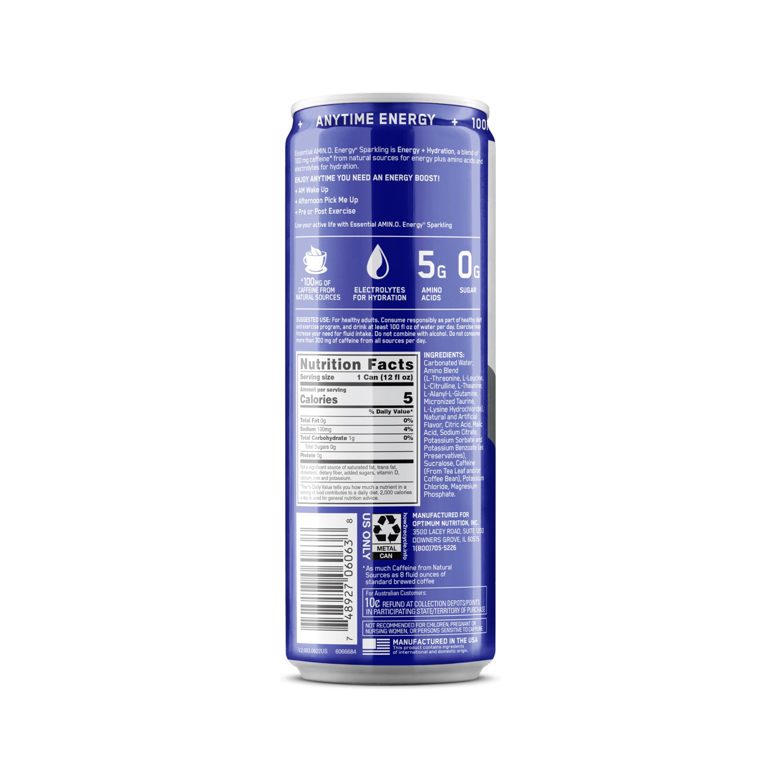 Optimum Nutrition Amino Energy refreshing drink visually suggests performance potential