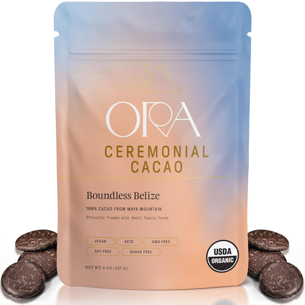 Ora Pure Boundless Belize cacao pack ready for ceremonial rituals.