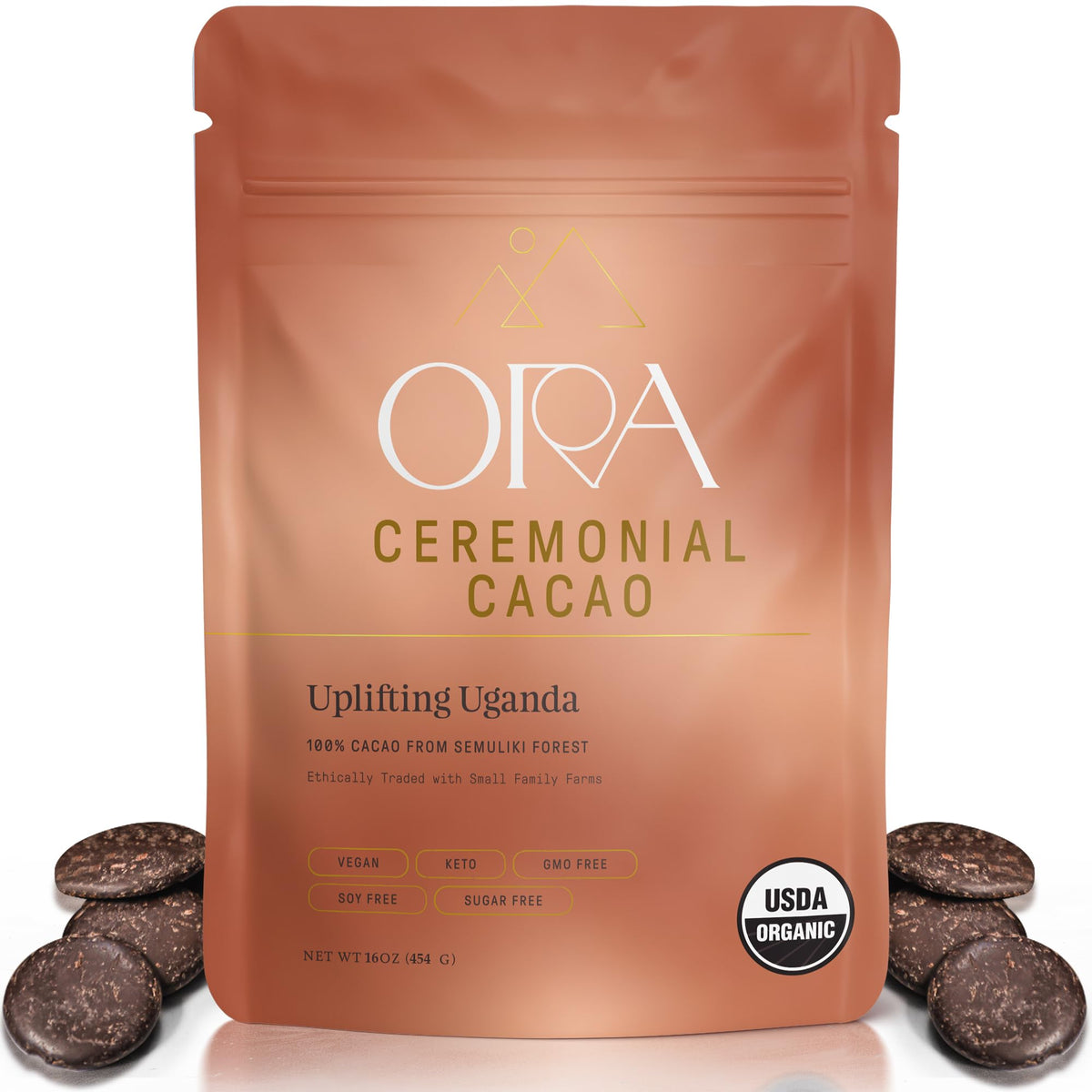 Ora Pure Ceremonial Cacao packaging jar ready for rituals or gifting.