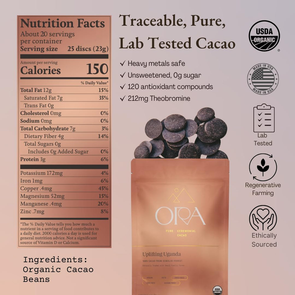 Ora Pure Ceremonial Cacao being poured for a ceremonial cup ritual.