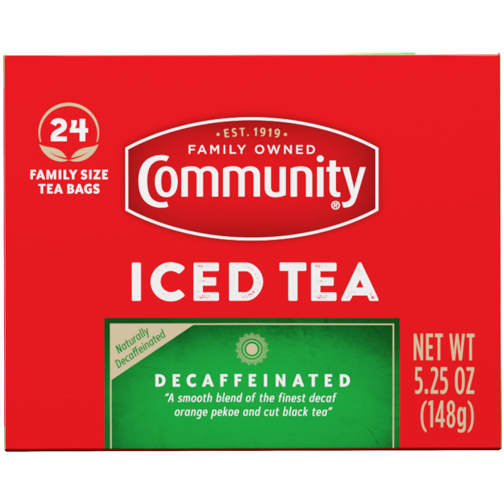 Family-size tea bags ready to brew 32-ounce servings