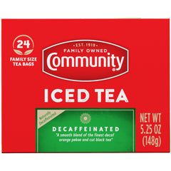 Family-size tea bags ready to brew 32-ounce servings