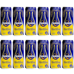 Orangina sparkling orange can with pulp offers refreshing, family-friendly sipping any time.