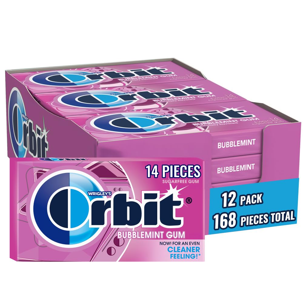 Orbit Bubblemint gum 14-piece pack provides on-the-go freshness.