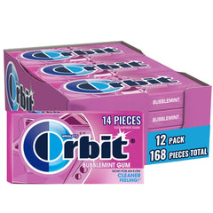 Orbit Bubblemint gum 14-piece pack provides on-the-go freshness.