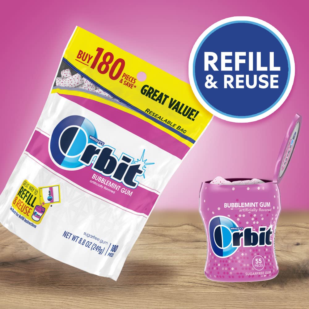 Orbit Bubblemint ADA seal indicates sugar-free oral care support