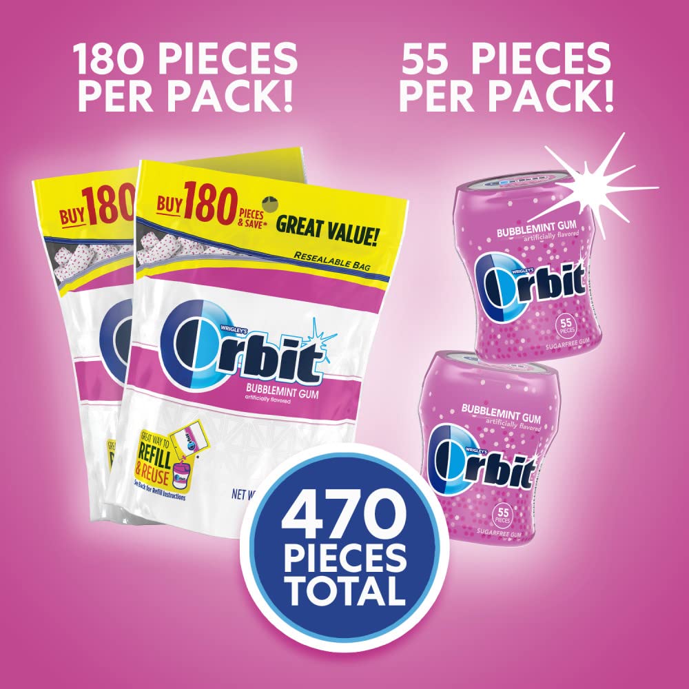 Orbit Bubblemint gum with under 5 calories per piece