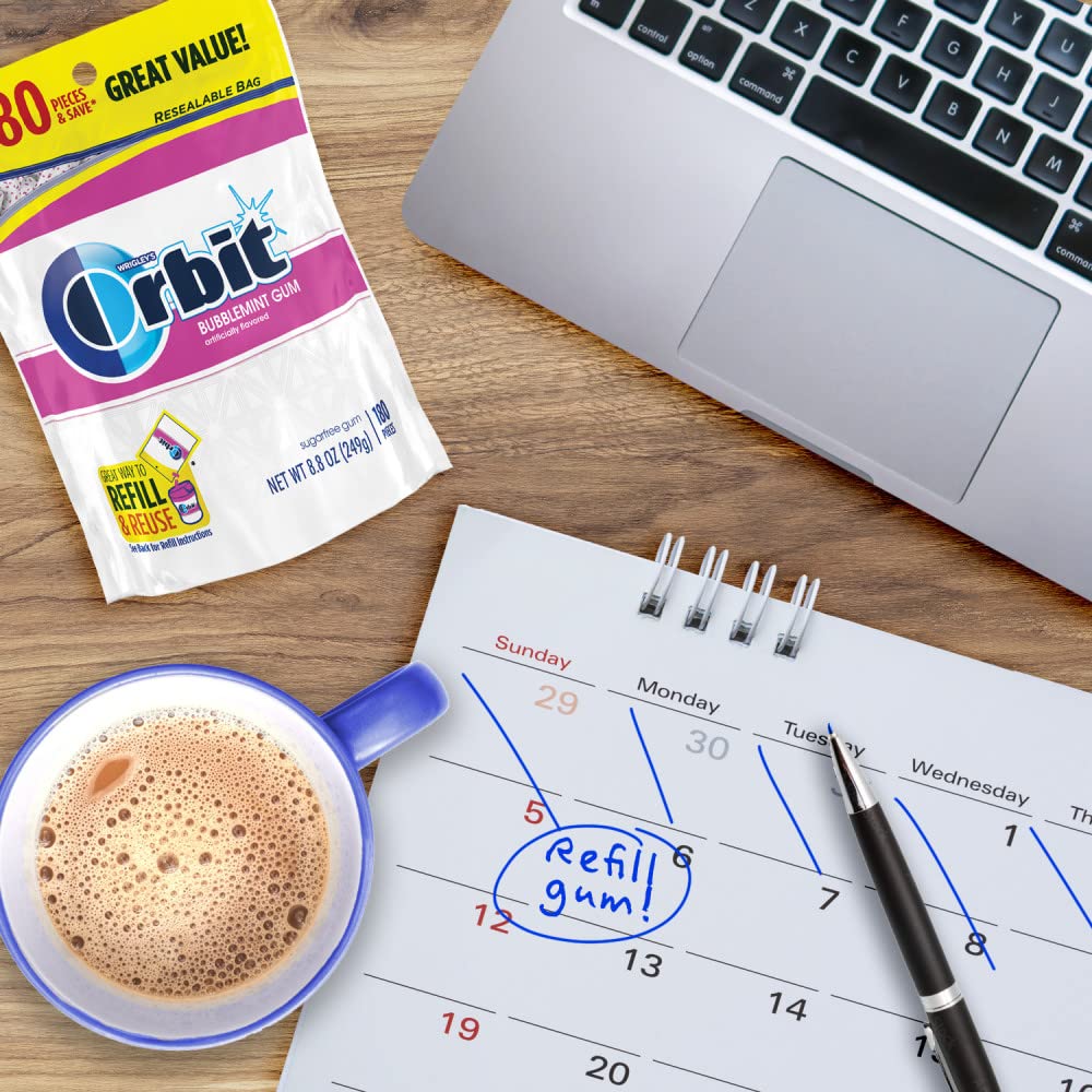 Orbit Bubblemint on-the-go pack ideal for car trips or bags