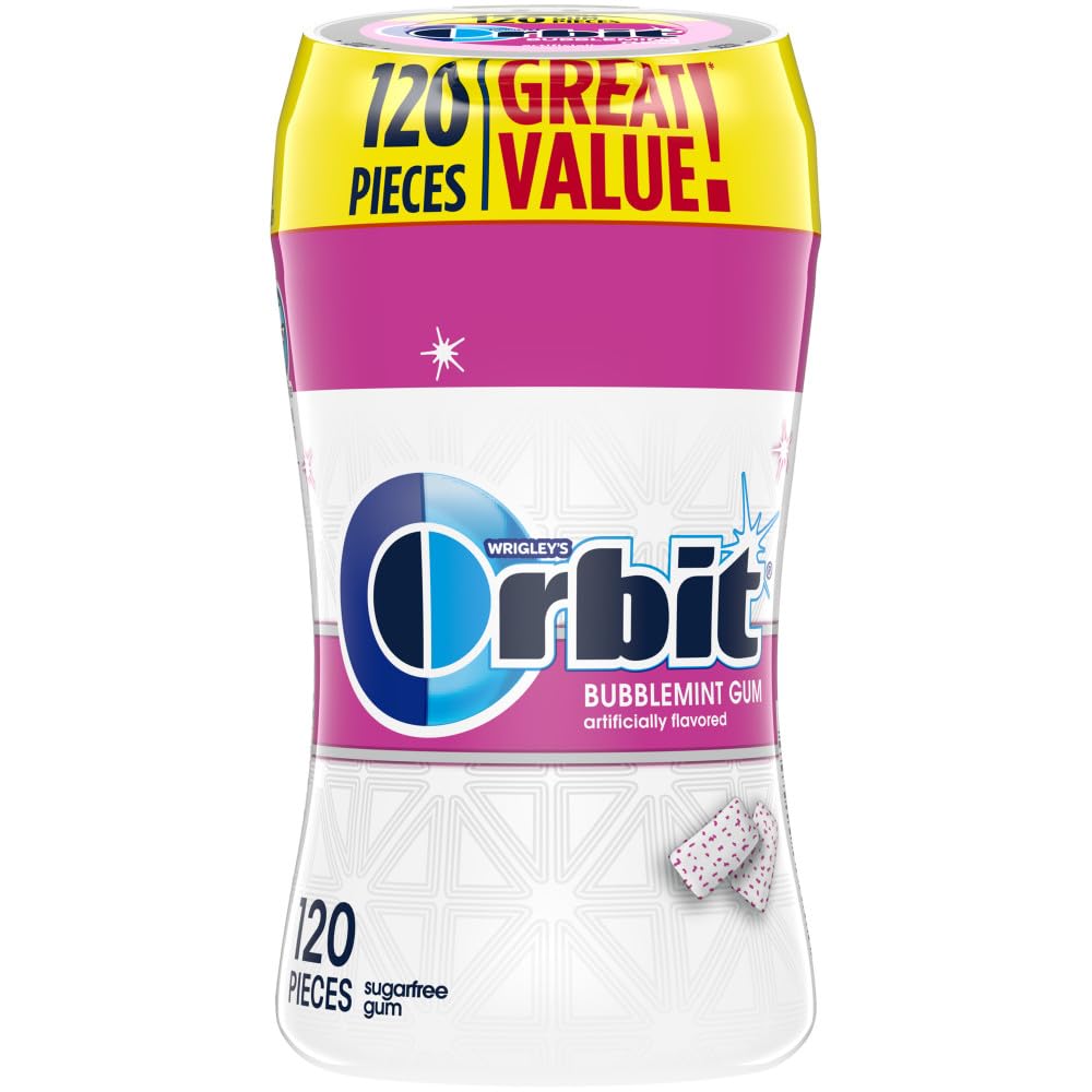 Orbit Bubblemint pack open to show gum pieces for sharing during travel