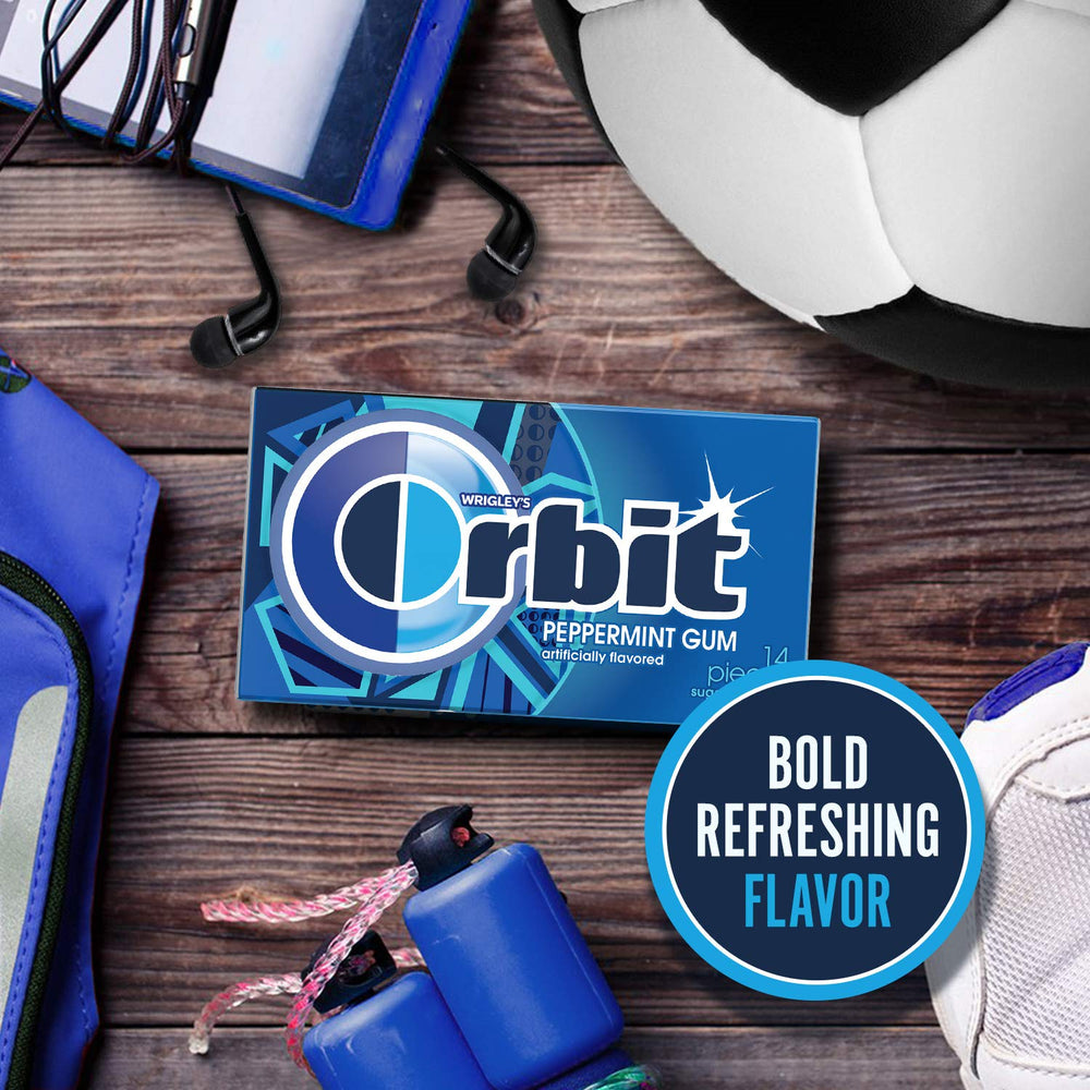 Orbit Peppermint Gum car-compact packs suit commutes and road trips