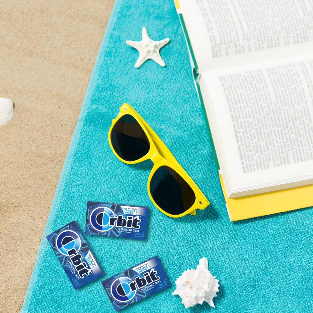 Orbit Peppermint gum beach scene ideal for after-snack breath freshening.