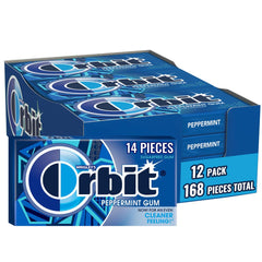 Orbit Peppermint Gum packaging close-up showing a bulk option for fresh breath