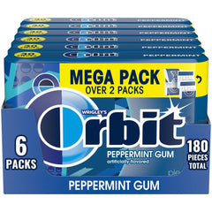 Orbit Peppermint mega pack on a desk, quick breath refresh.