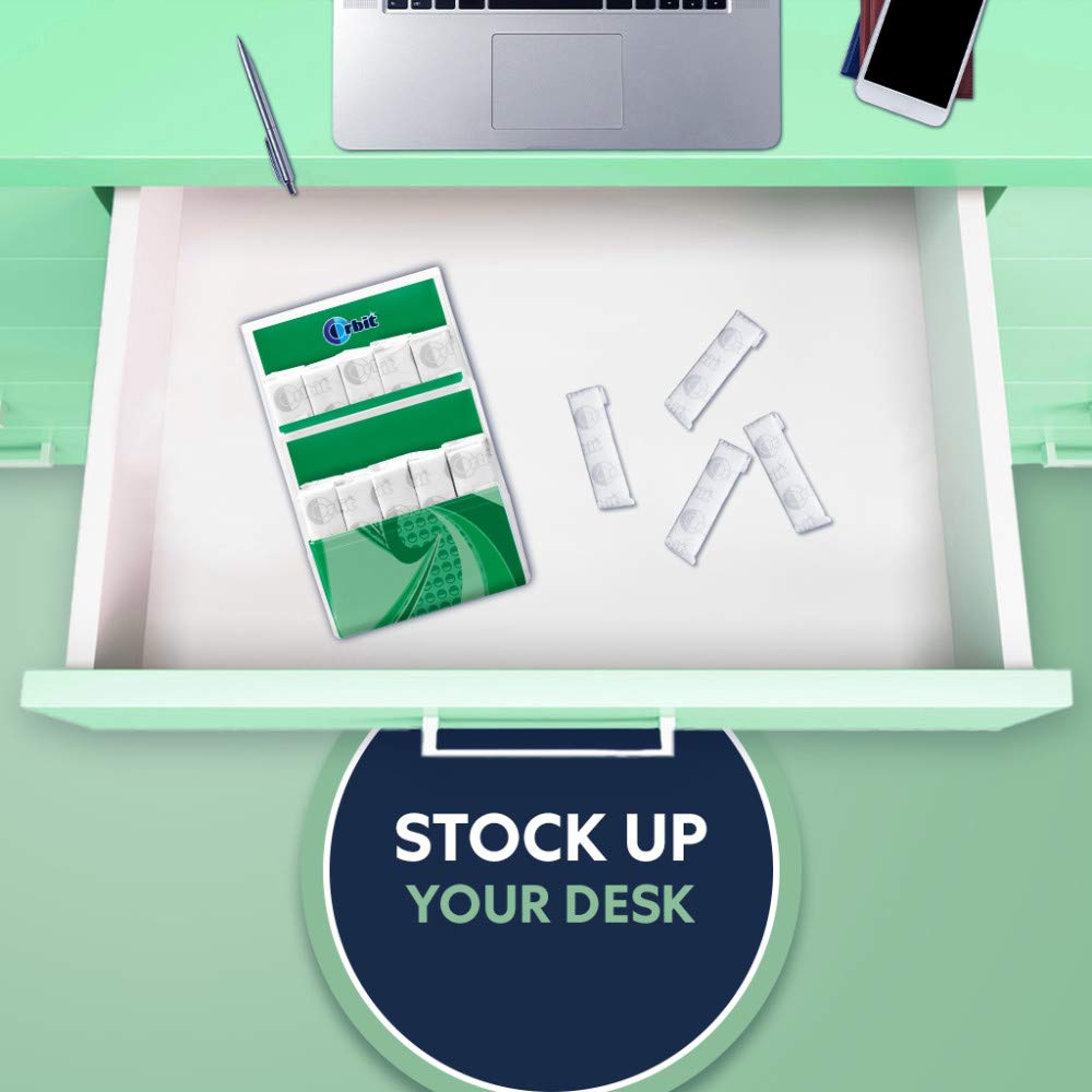 ORBIT Spearmint Sugar Free gum bulk display demonstrates easy sharing.