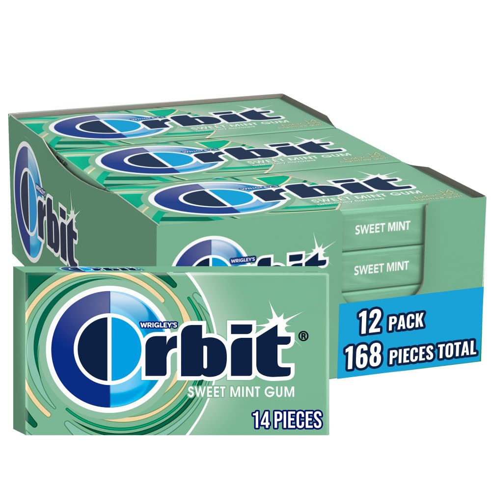 Orbit Sweet Mint bulk box with 168 pieces for long-lasting fresh breath