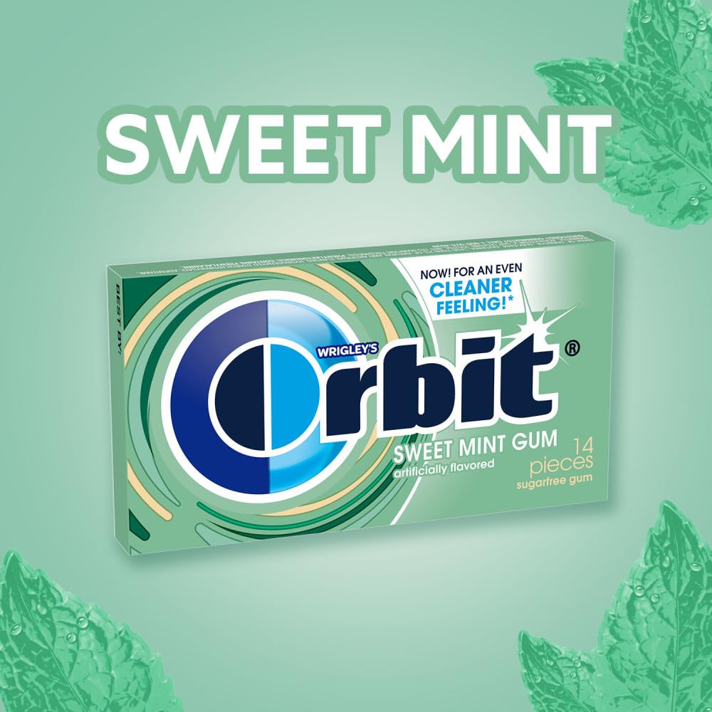 Individually wrapped Orbit gum pieces for convenient travel and sharing