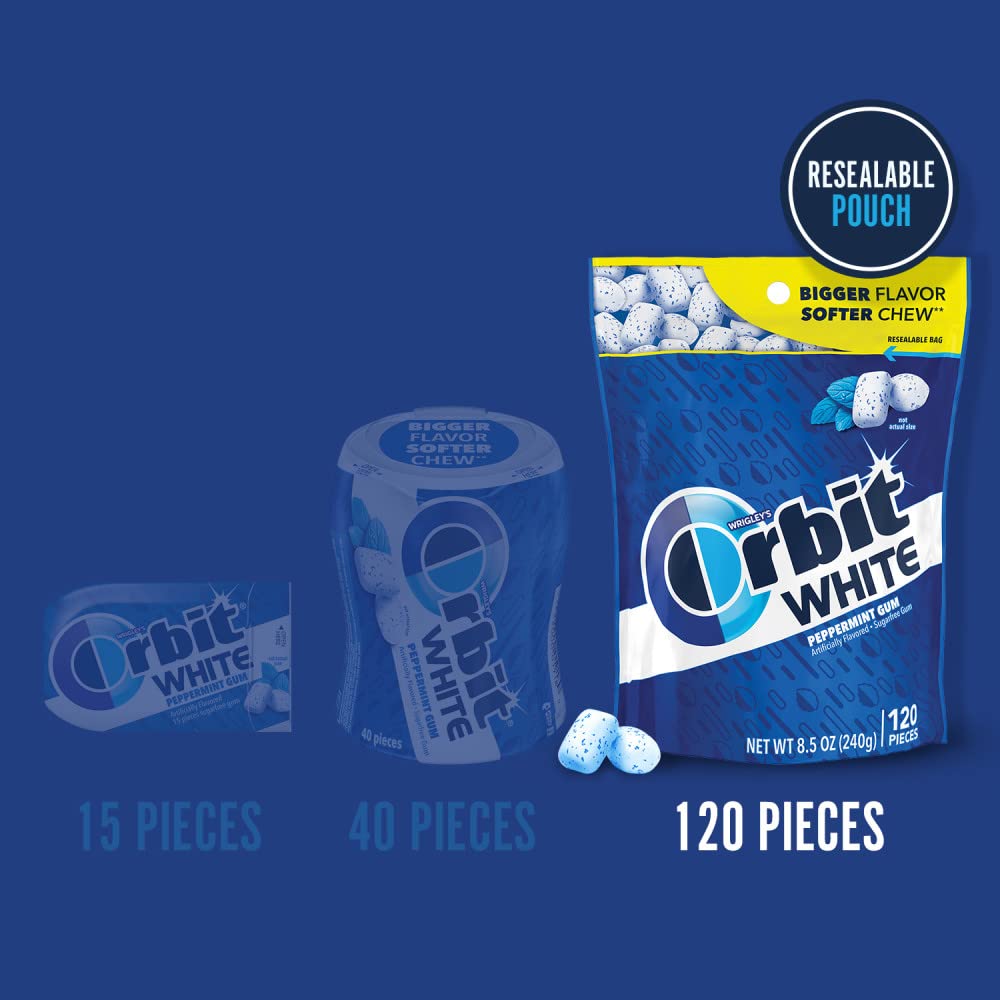 Orbit White Gum 8-pack display ideal for gifting or bulk use at home