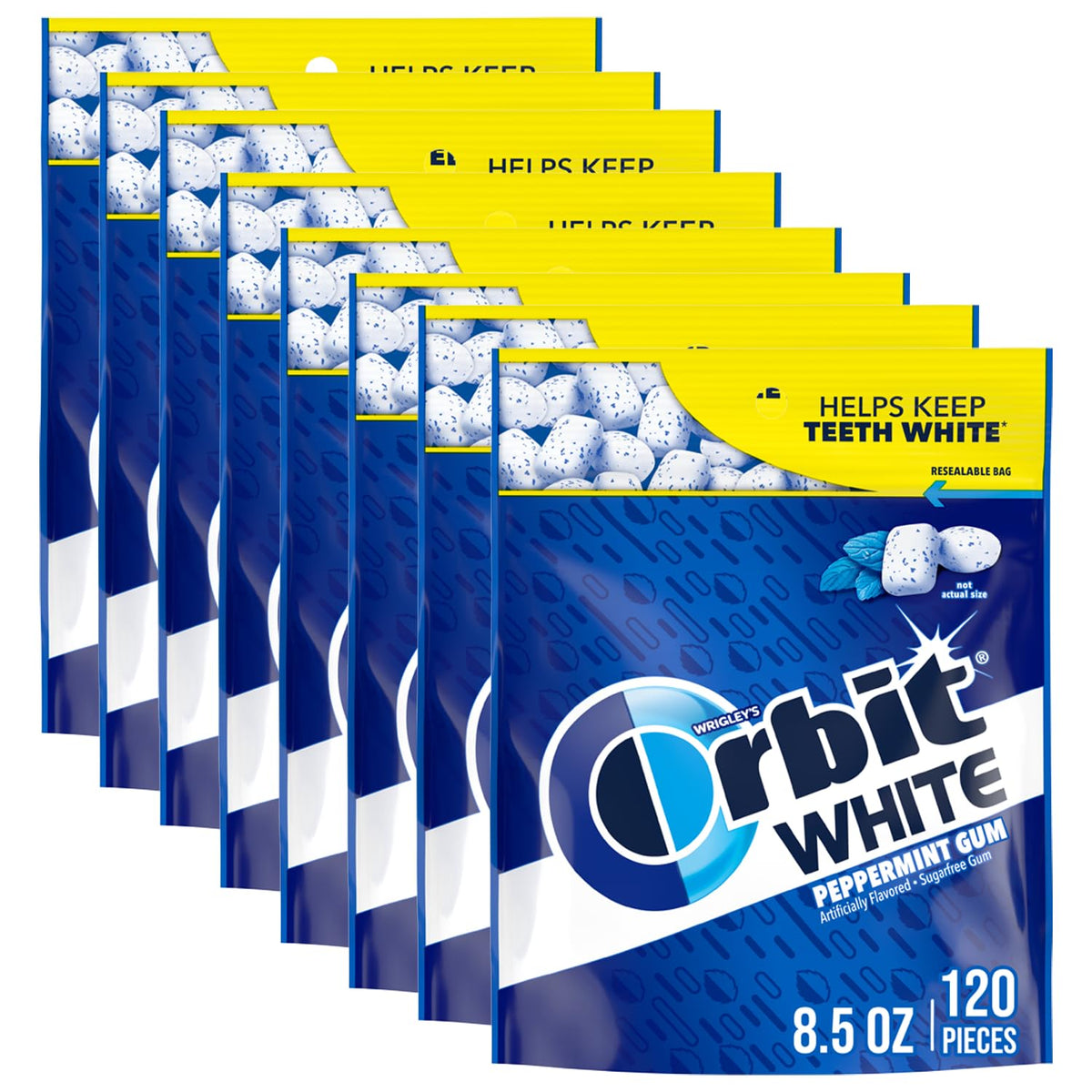 Orbit White Peppermint Gum bulk pack front view for easy sharing
