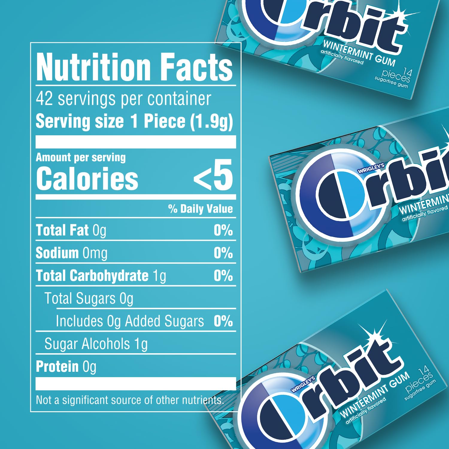 Orbit Wintermint gum desk freshness keeps breath ready for meetings.