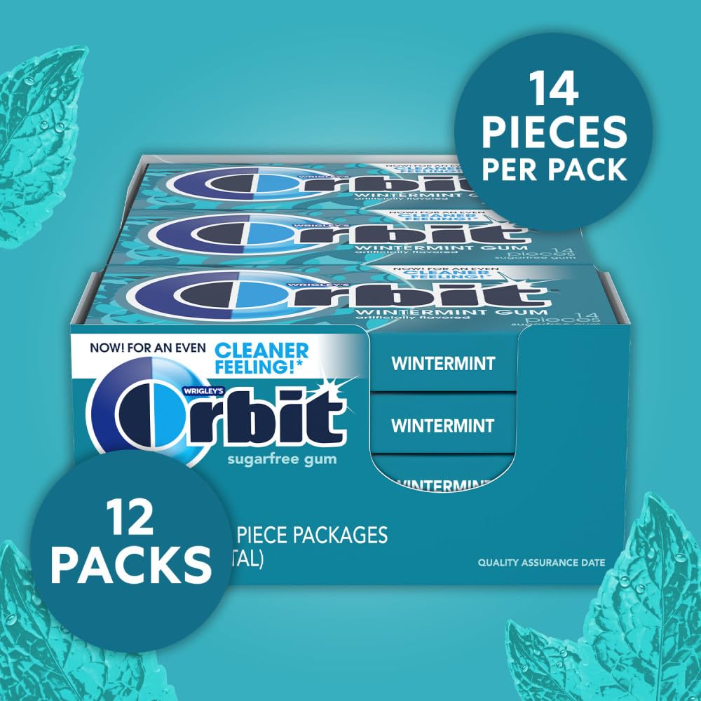 Orbit Wintermint gum individually wrapped for on-the-go freshness