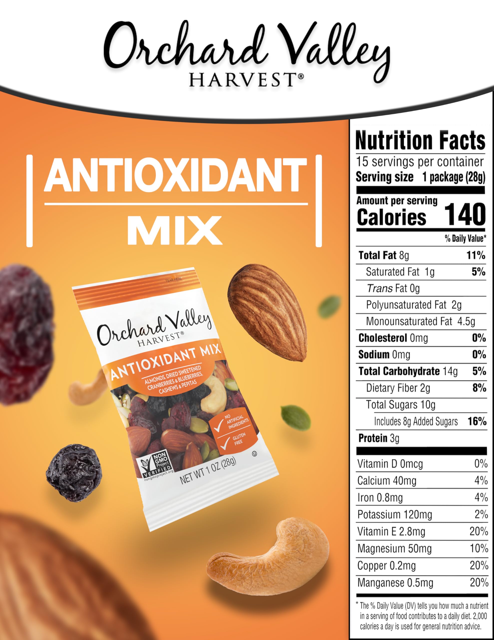 Orchard Valley Harvest Antioxidant Mix cranberries image highlighting natural sweetness