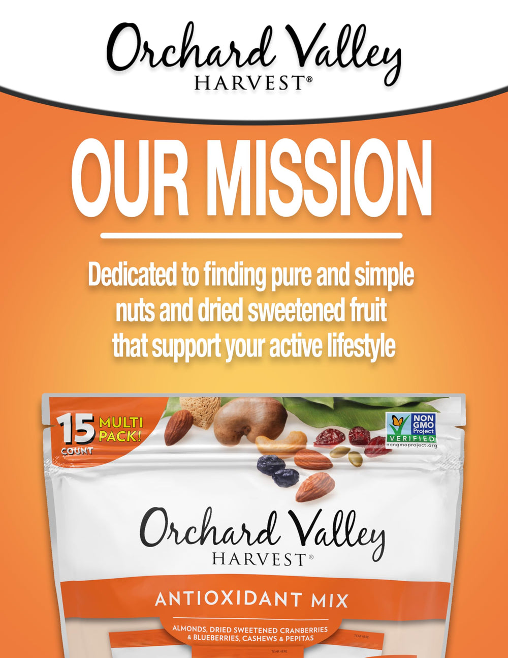 Orchard Valley Harvest Antioxidant Mix pepitas image focusing on crunch and fiber