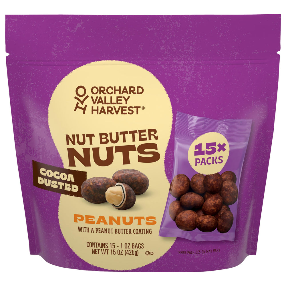 Orchard Valley Harvest cocoa dusted nut butter nuts 1oz pack for on-the-go snacking