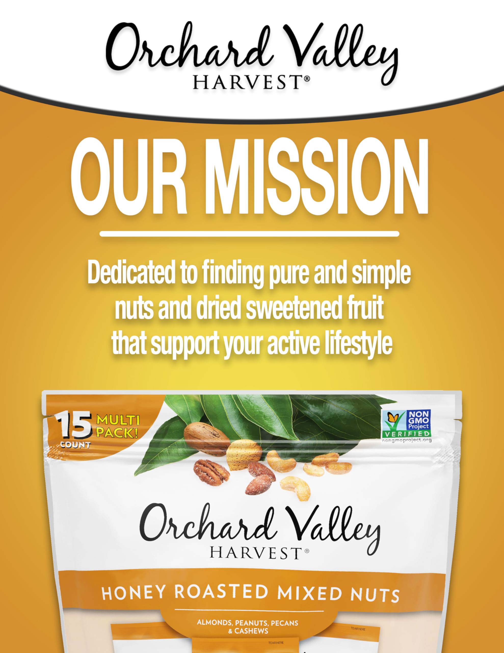 Orchard Valley Harvest individually wrapped 1-ounce portions for travel and desk snacking