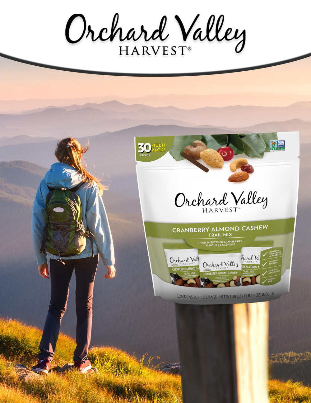 Orchard Valley Harvest on-the-go snack usage, perfect work or school break.