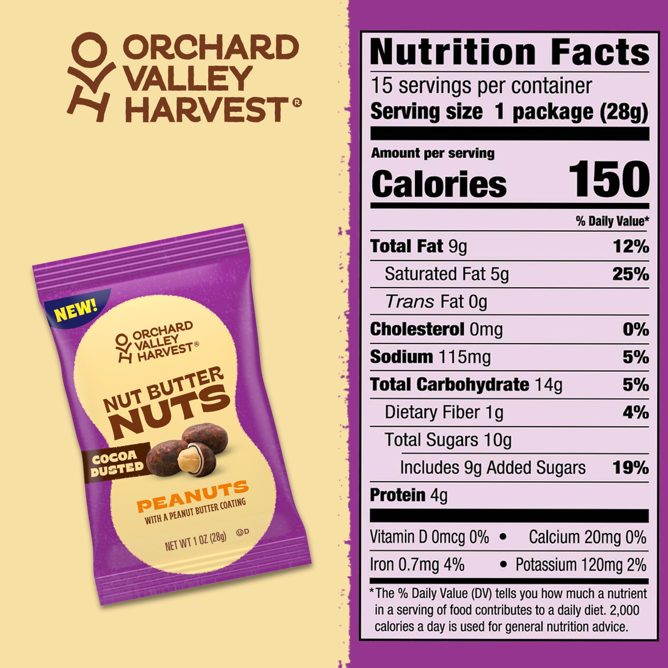 Orchard Valley Harvest peanut butter coated peanuts closeup, creamy and crunchy bite