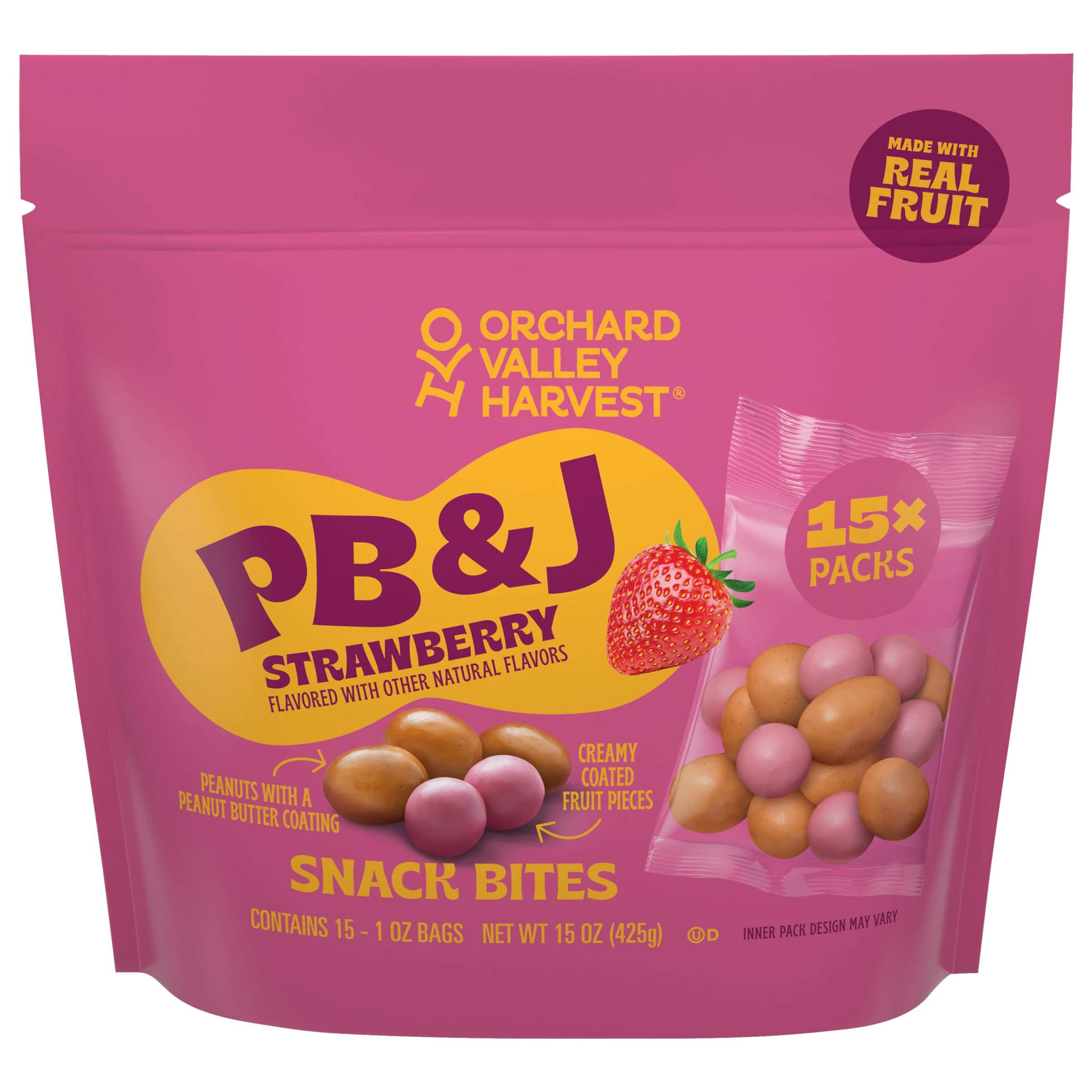 Orchard Valley Harvest peanut butter coated peanuts for a crunchy, protein-packed snack on the go
