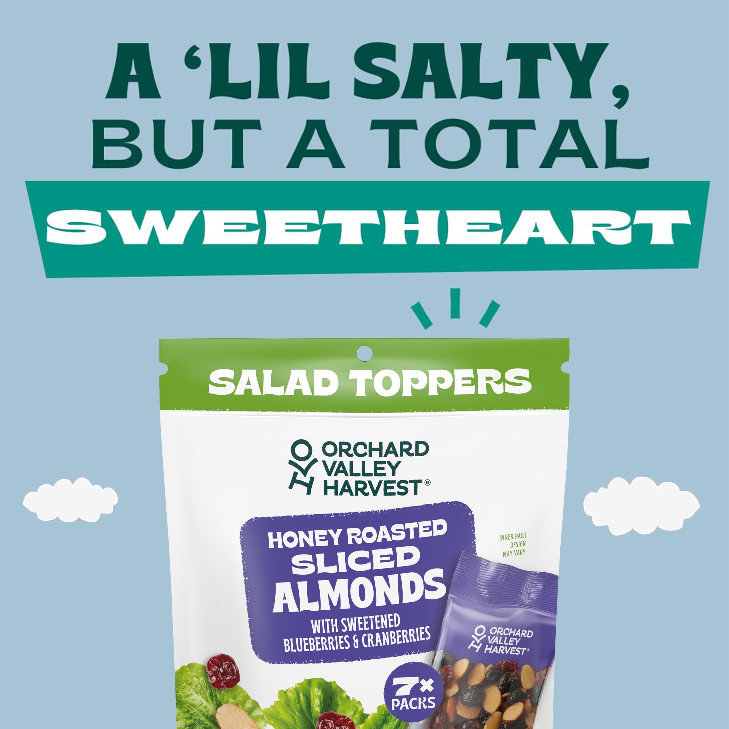 Orchard Valley Harvest Honey Roasted Almonds add crunch to yogurt