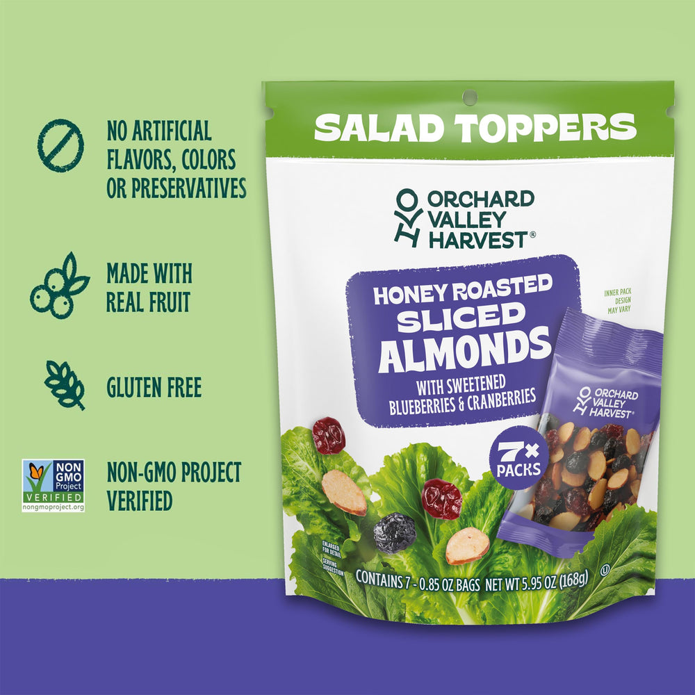 Orchard Valley Harvest Salad Toppers sprinkled over oatmeal for a fruity boost