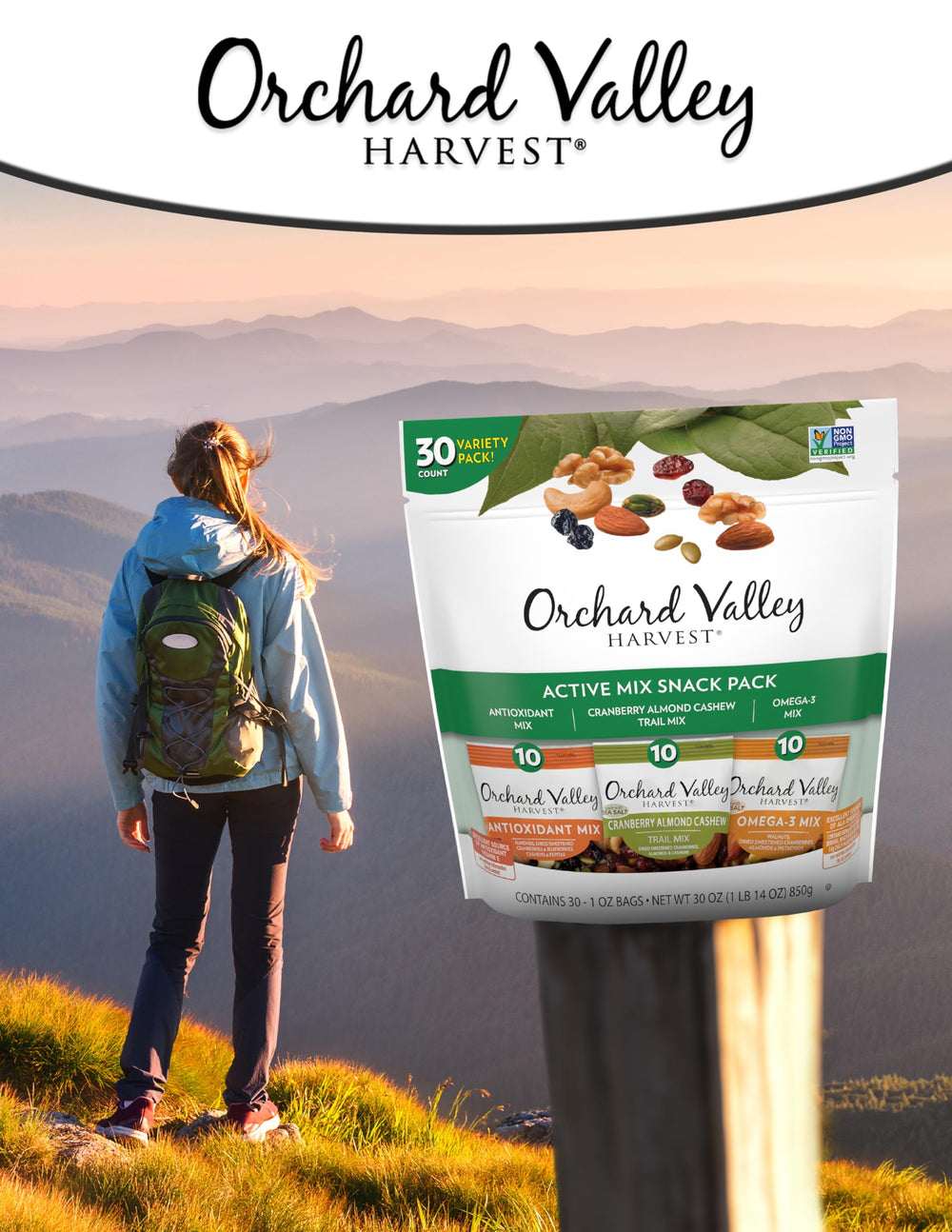 Orchard Valley Harvest family enjoying on-the-go snacks.