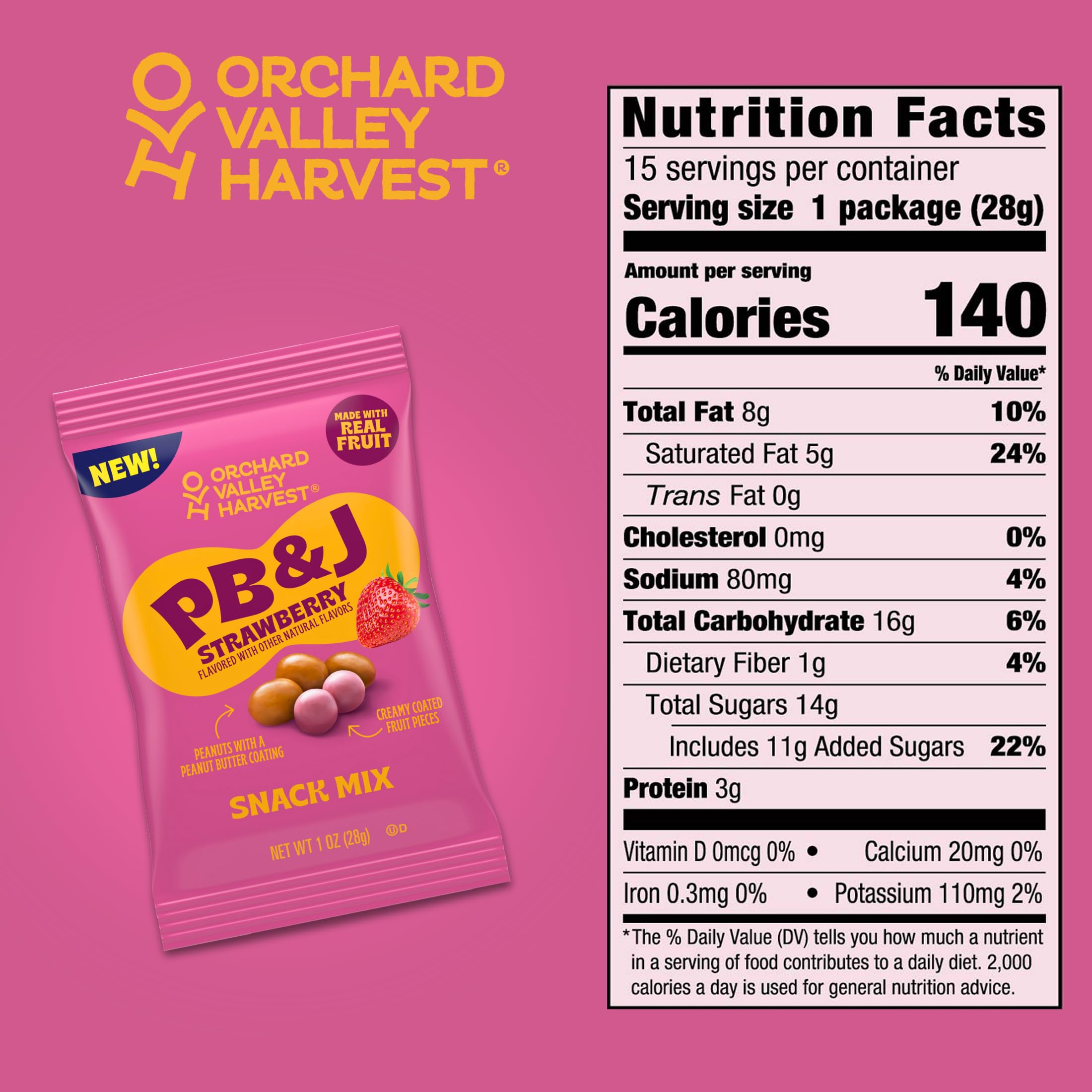 Orchard Valley Harvest strawberry-flavored creamy fruit pieces for a smooth, fruity bite