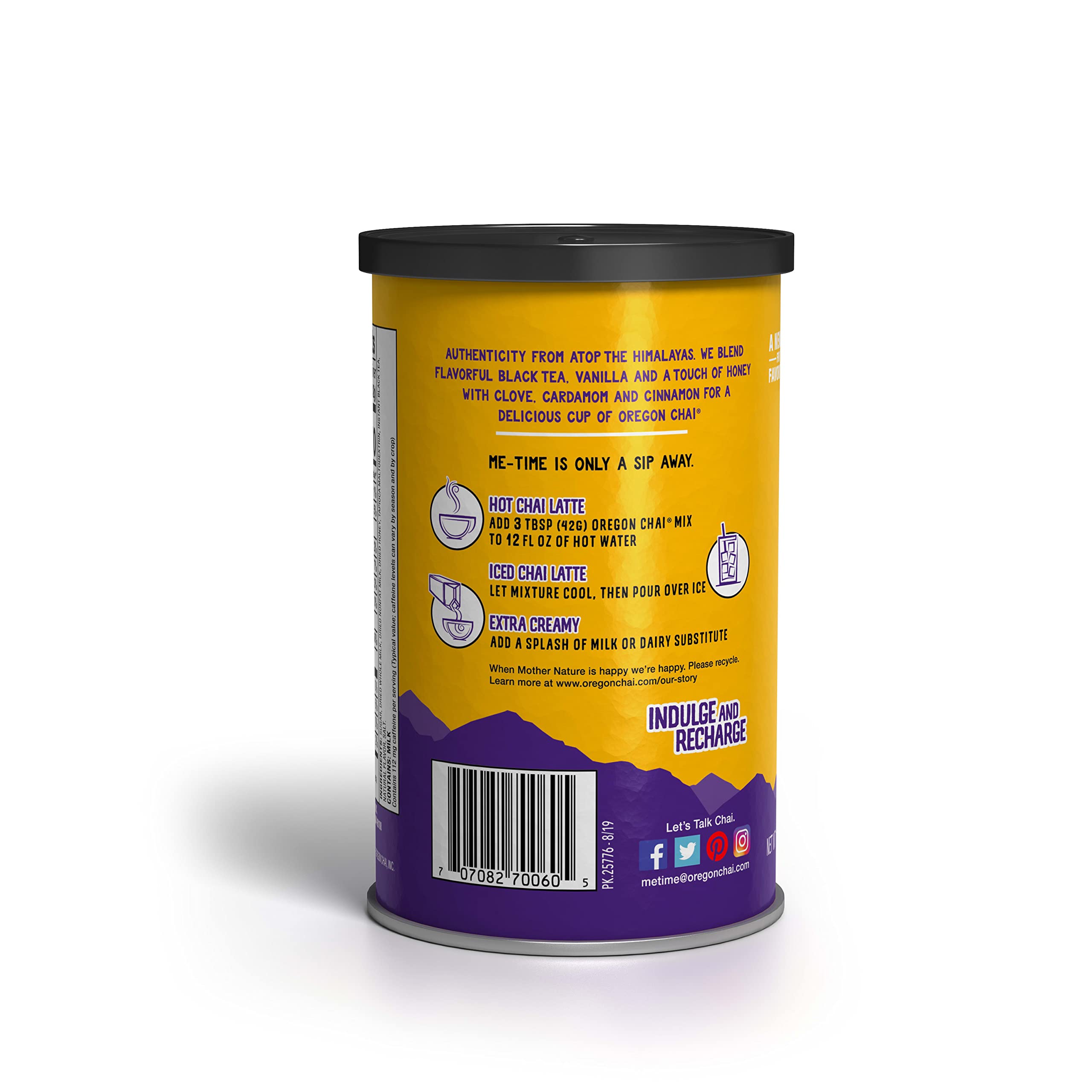 Dairy-based chai latte from Oregon Chai in a ready-to-serve format.