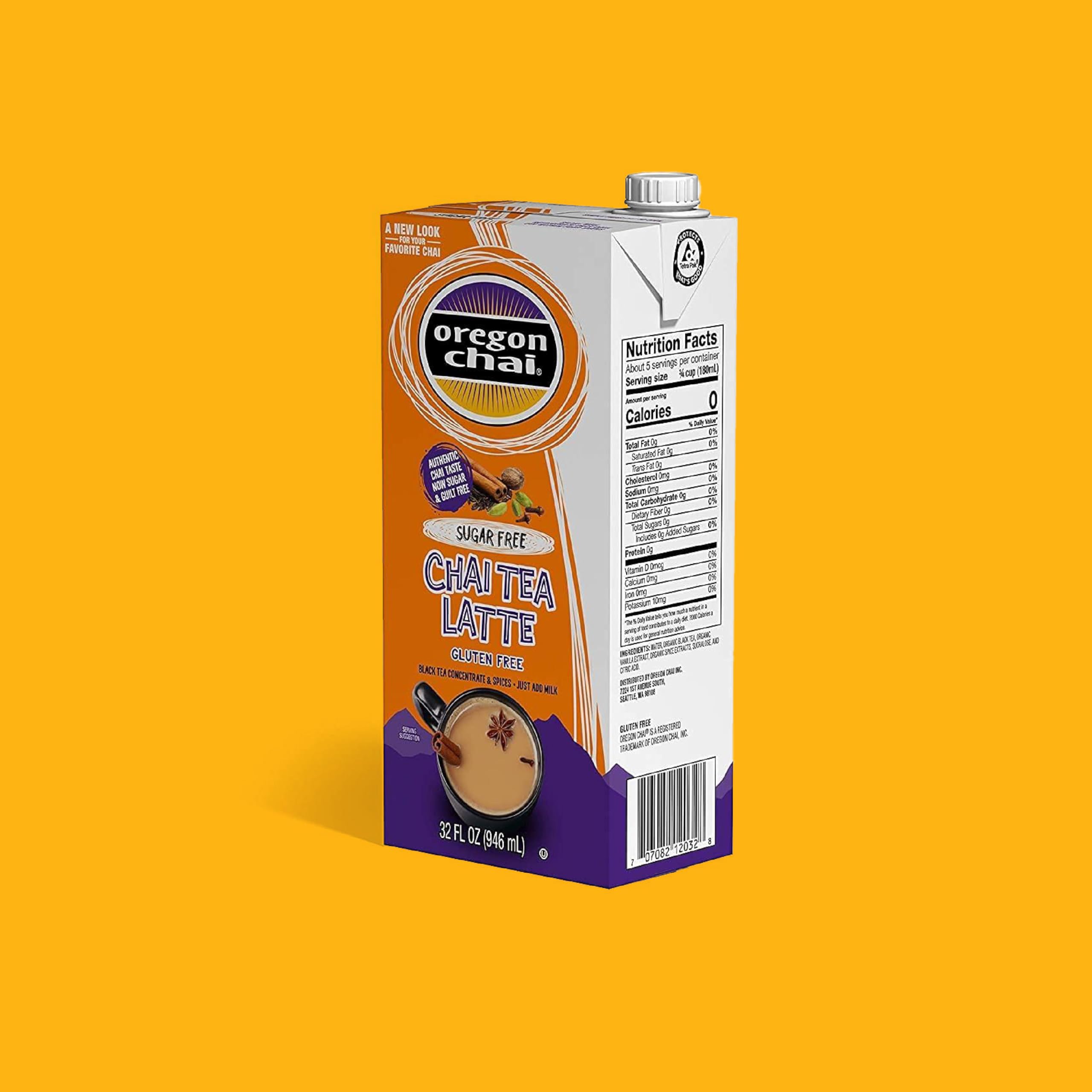 Refrigerate after opening to preserve Oregon Chai flavor and freshness.