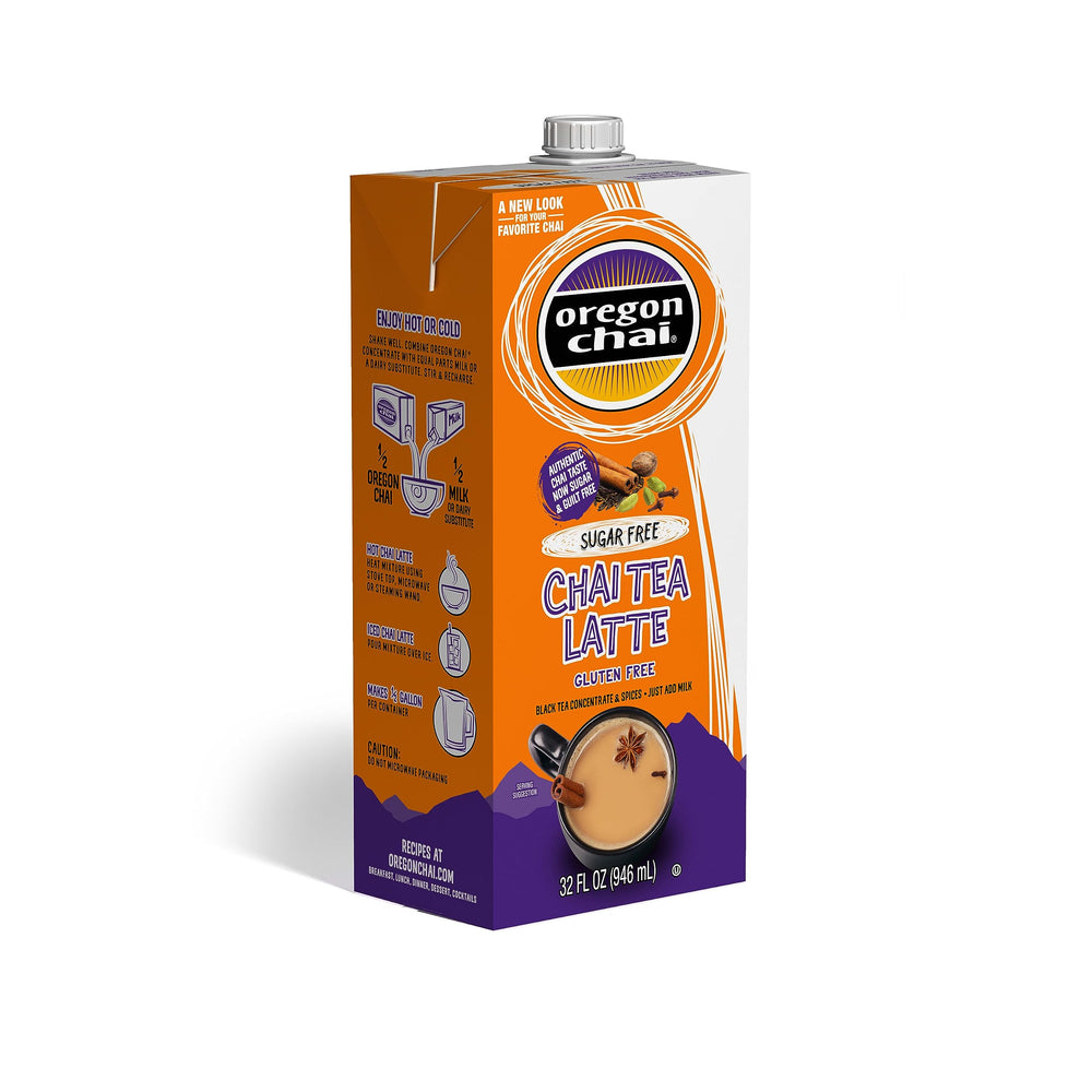 Oregon Chai Sugar Free uses hot or cold beverages.